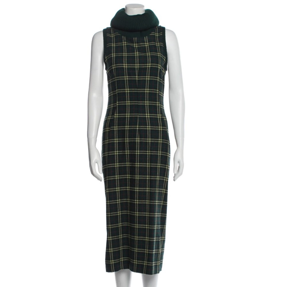 D&G Green Plaid Sheath Dress, size 46